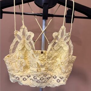 Free People Intimately Lace Bralette Yellow S